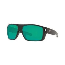 Costa Diego Men's Sunglasses Black With Green Lens