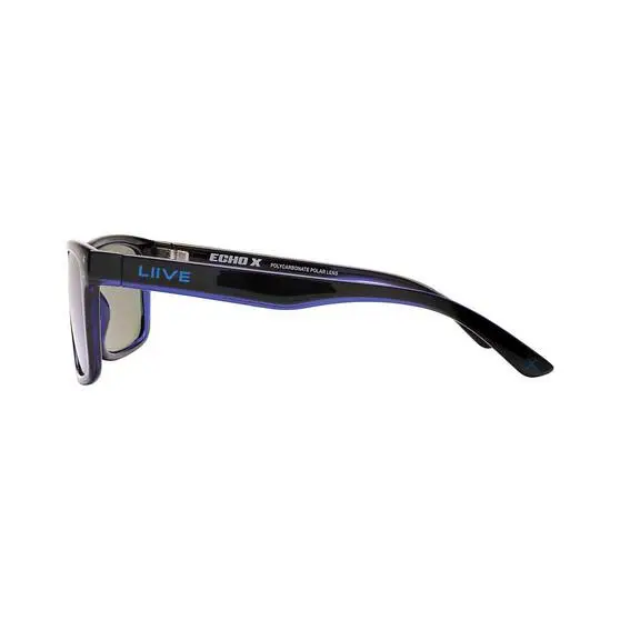 Liive Vision Liive X Echo Men’s Mirror Polarised Sunglasses Matt Black With Blue Lens 2 Liive Vision Liive X Echo Men’s Mirror Polarised Sunglasses Matt Black With Blue Lens - Image 2