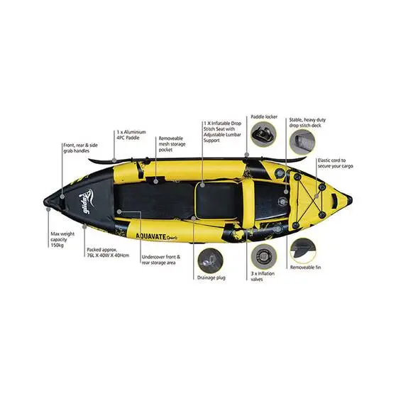 Glide Aquavate Sport Inflatable Kayak - 1P 9 Glide Aquavate Sport Inflatable Kayak - 1P - Image 9
